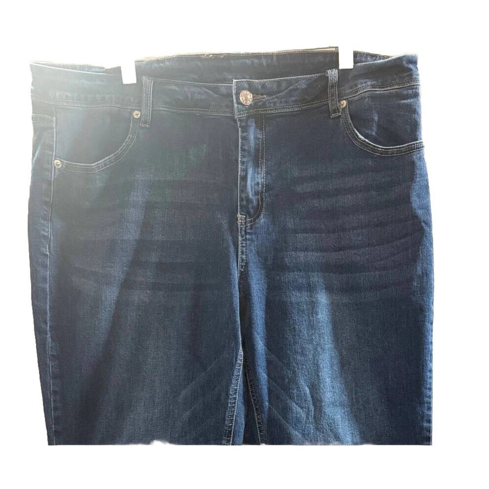 Women's 2XL Jeans Blue Denim Cotton Stretch Medium Wash Comfort Straight Preppy - Picture 2 of 7